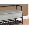 Monarch Specialties Bench, Entryway, Hallway, Storage, 42" Rectangular, Metal, Laminate, Grey, Black, Contemporary I 4500